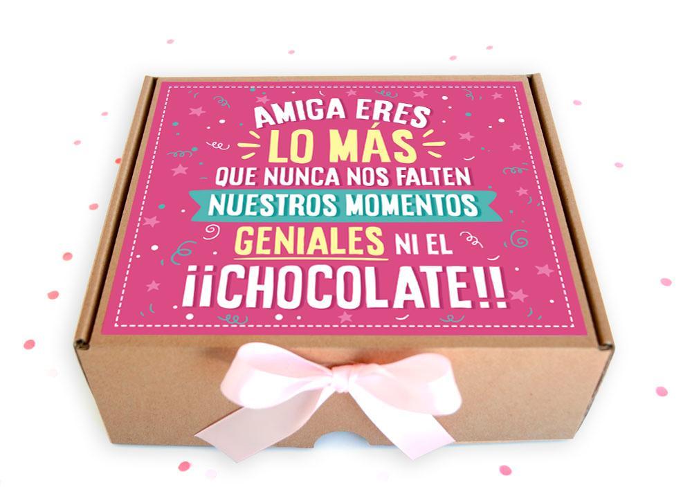 Caja Chocolate Eres Genial Amiga - Celebralo con globos. 