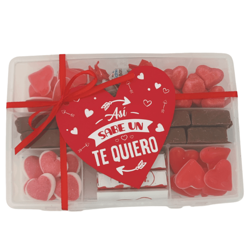 Caja Golosinas y Chocolates Te Quiero - Celebralo con globos. 