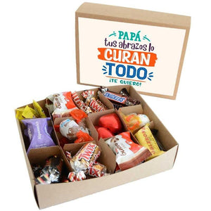 Mini Caja Chocolate Los abrazos de Papá - Celebralo con globos. 