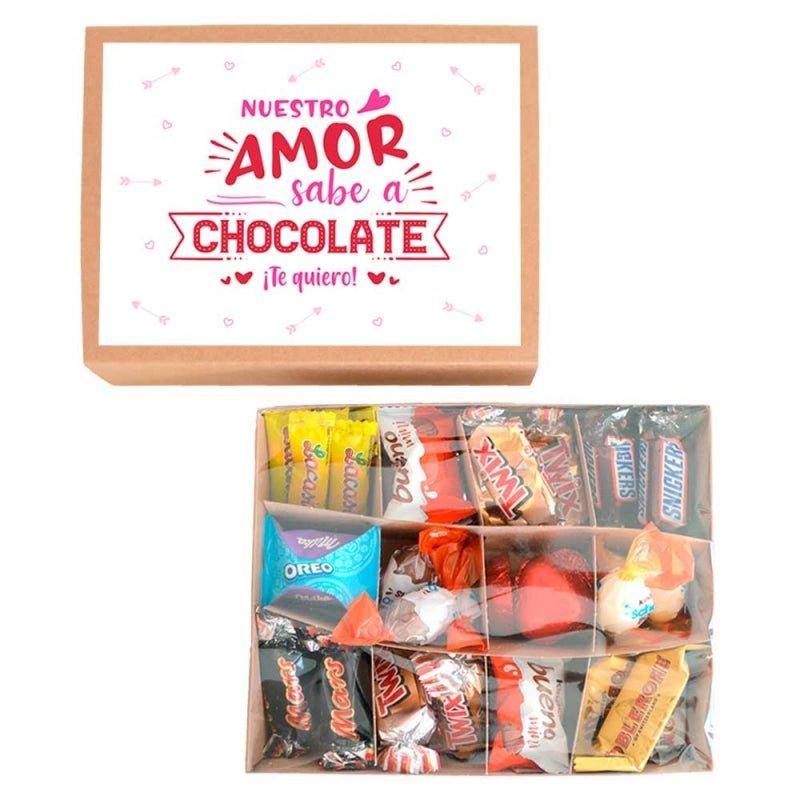 Mini Caja Chocolate Sabor del Amor - Celebralo con globos. 
